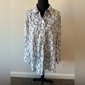 Chico's No Iron Popover Button Shirt Size 2.5 (14)